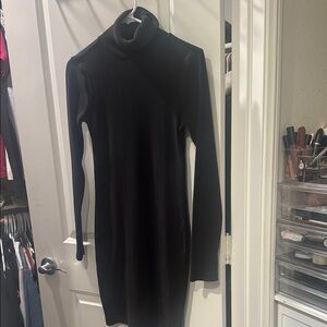 Elegant Black Turtleneck Dress
